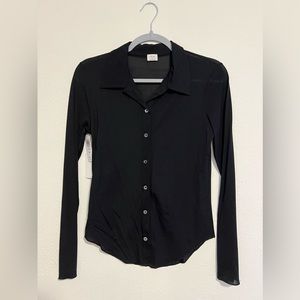 Classic Aritzia semi-sheer black button-up. New-never worn with tags. Size M.